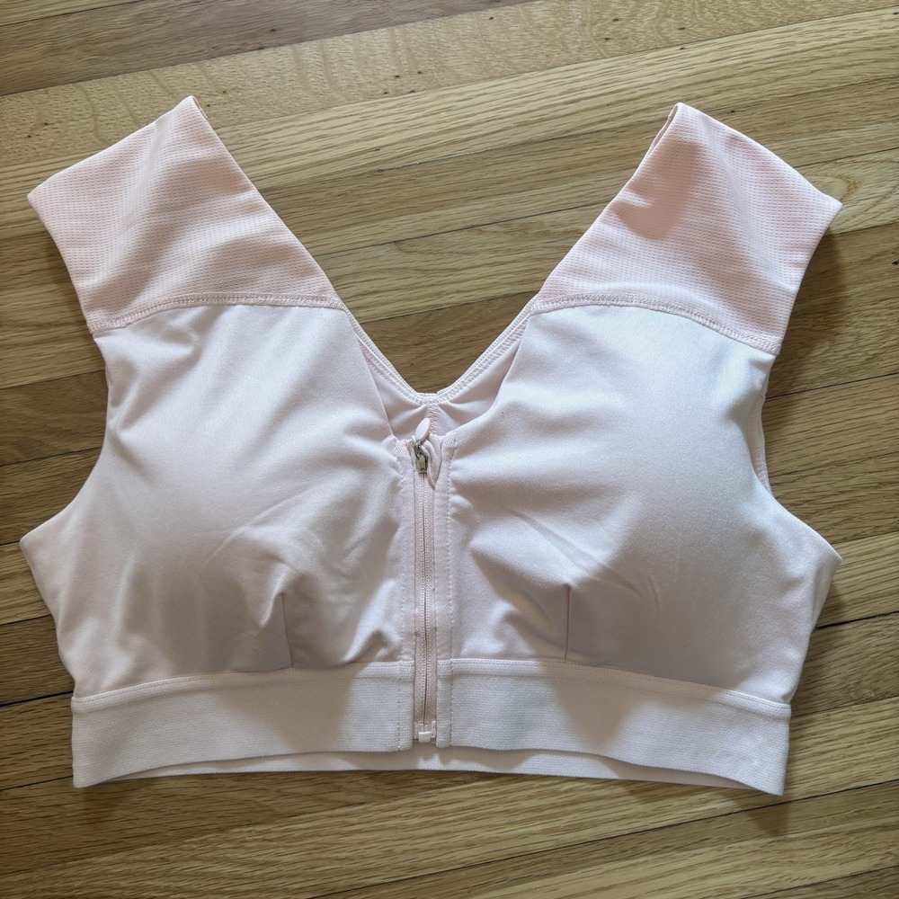 Tommie Copper Shoulder Support Bra Womens Large Zip Front Activewear Sports Gym